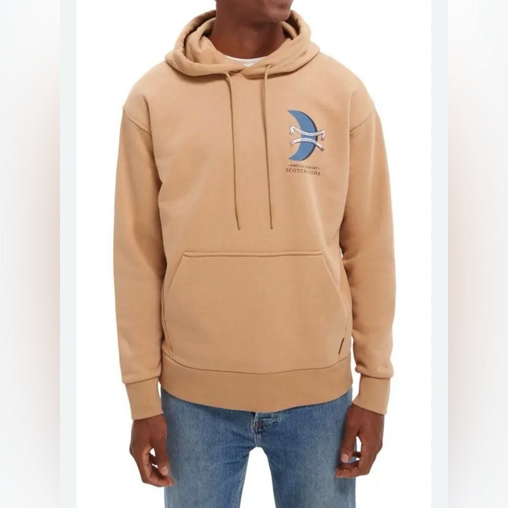 SCOTCH & SODA Organic Cotton Graphic Hoodie. XL